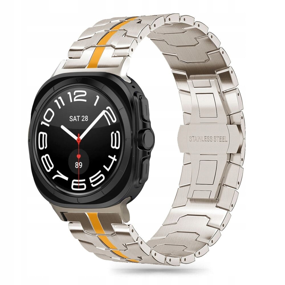 Tech-Protect Stainless Line řemínek na Galaxy Watch Ultra 47mm, orange