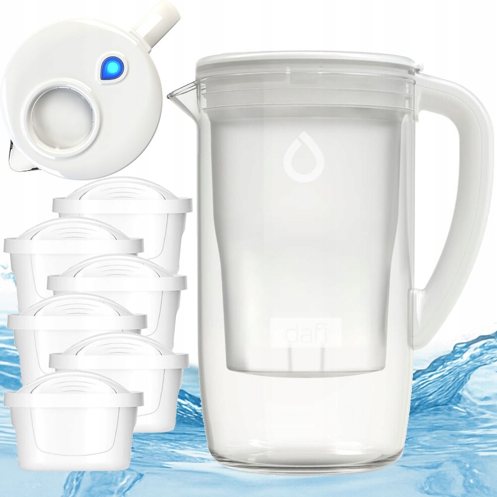 Filtrační konvice na vodu Dafi Prisma Led bílá 2,5 l 6 ks náplně Unimax