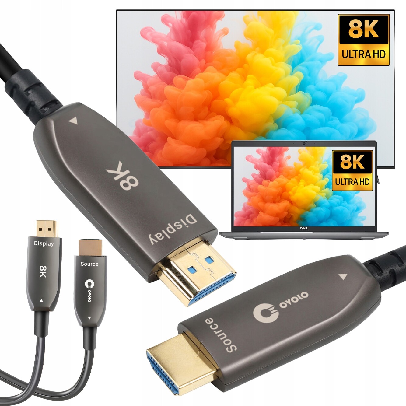Hdmi kabel Aoc optický 20 m pro 8K 4K Monitor, Silný Kabel Světlovodný