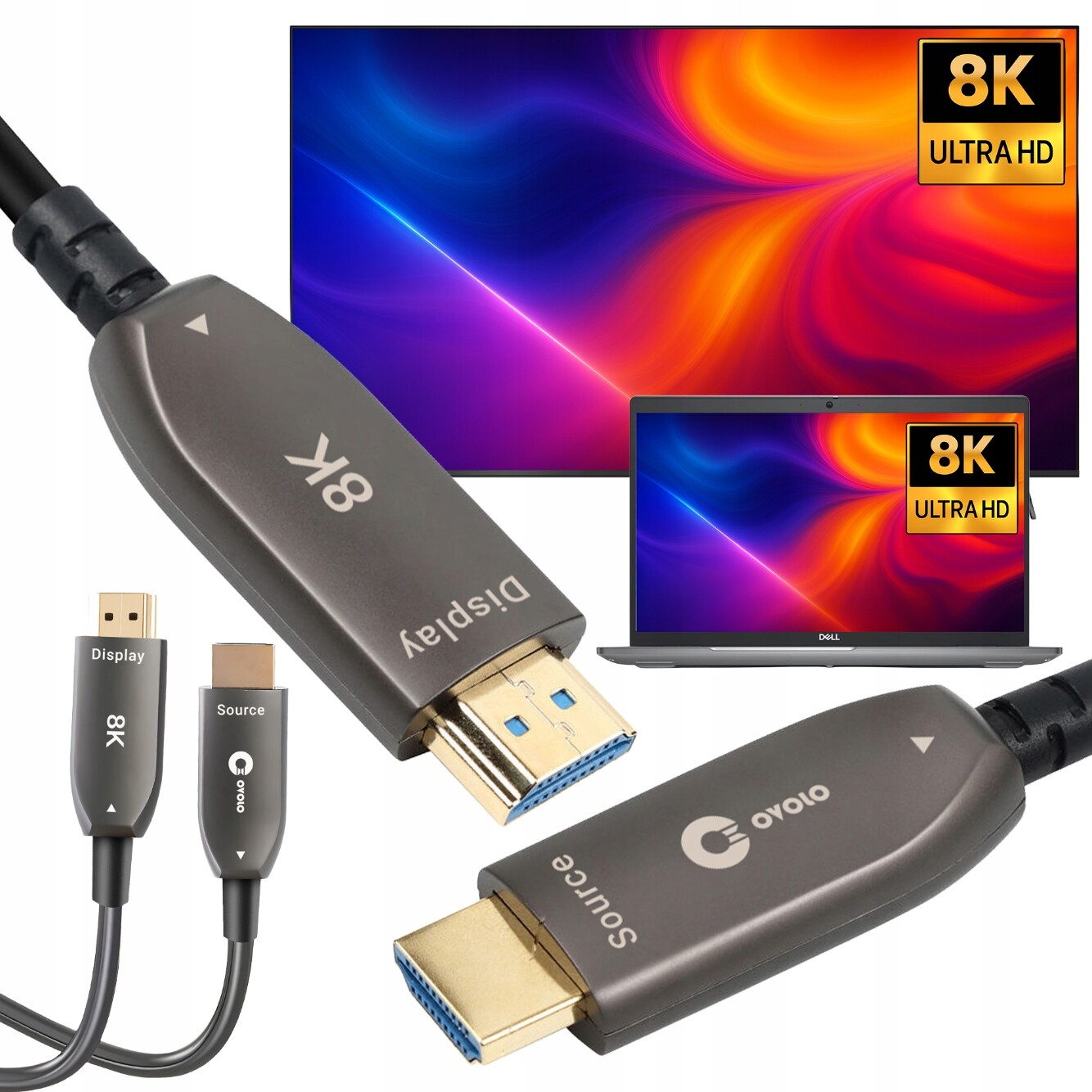 Hdmi kabel Aoc optický 15 m 8K pro Počítač Obrazovky Monitoru 4K 120 Hz
