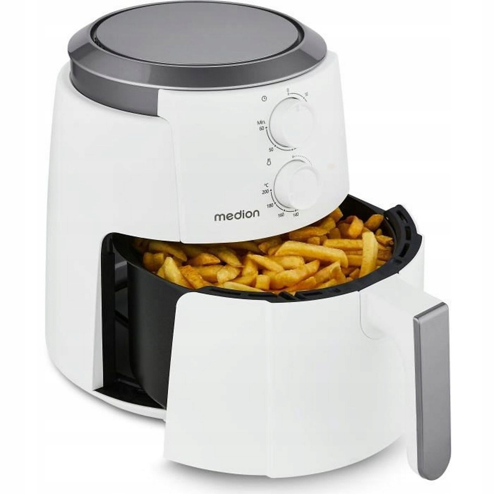 Beztuková Fritéza Air Fryer 1500 W, Časovač, Rošt, Bílá, 4,7 L