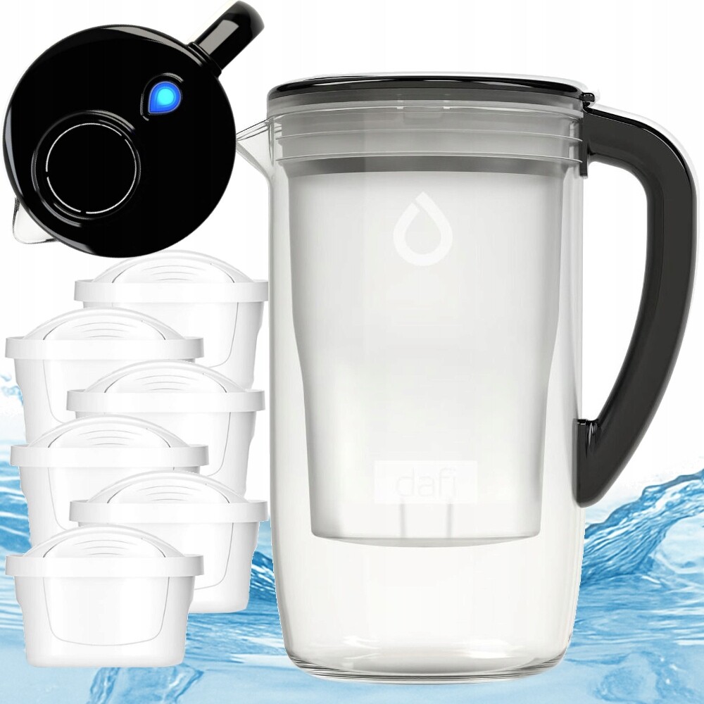 Dafi Filtrační Konvice Prisma Led Černá 2,5 l sada 6 ks náplní Unimax