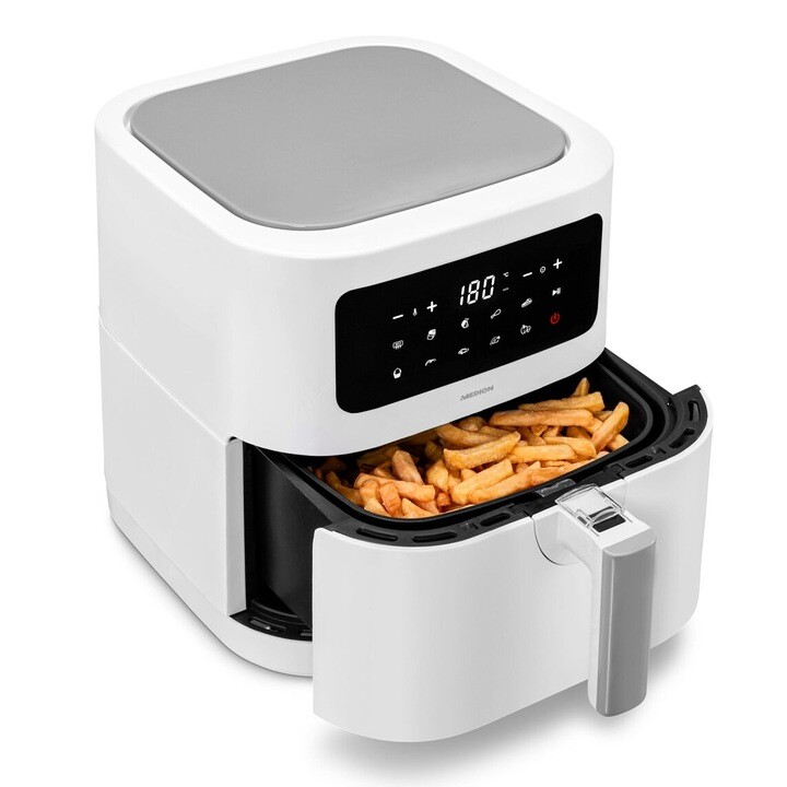 Fritéza Air Fryer 2150W 5,2L 9 Programů Digitální Led Panel Bílá