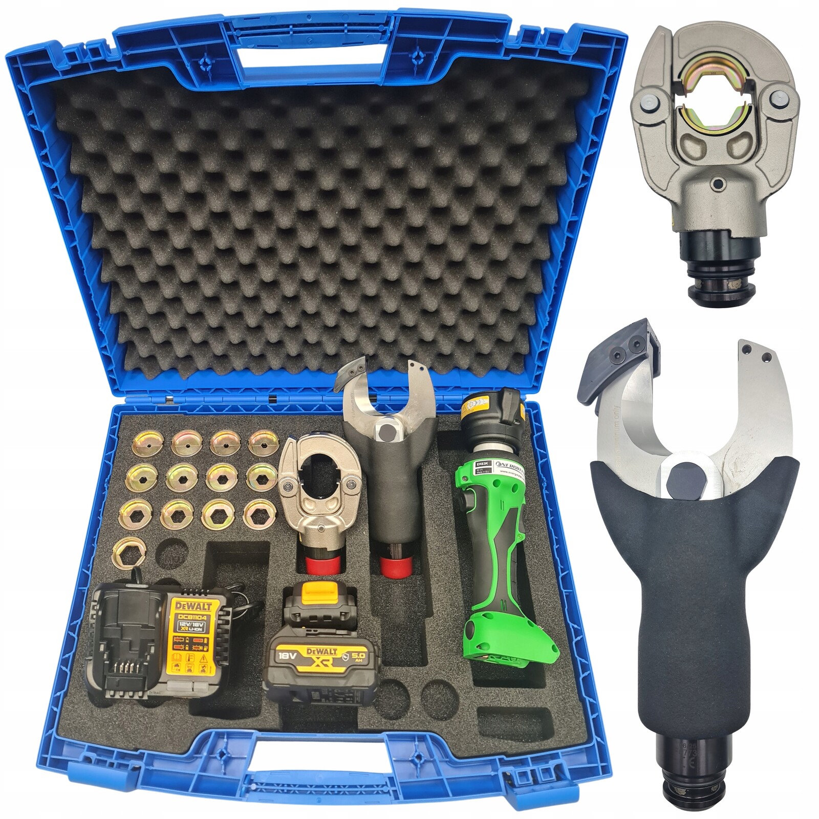 Akumulátorová Lisovací Jednotka Pro Kabely S Řezací Hlavou Matrice 6-300 Dewalt 18V