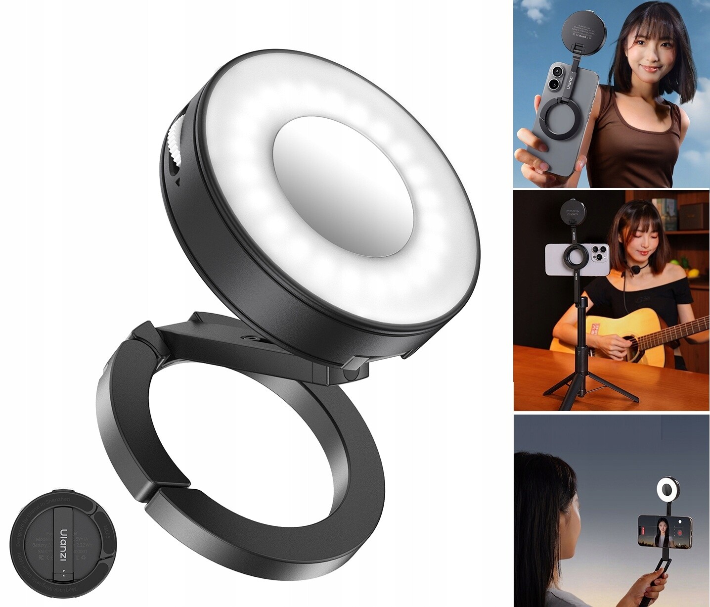 Svítilna Led svítilna zrcátko Magnet MagSafe pro telefon Selfie Vlog Ulanzi