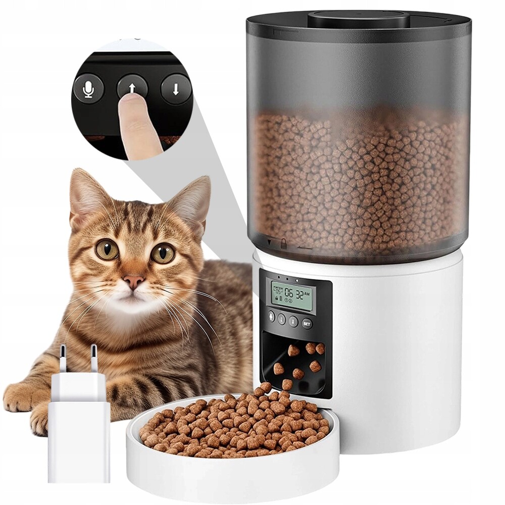 Automatické Krmítko 4 L S Hlasovým Záznamem Pro Psy A Kočky