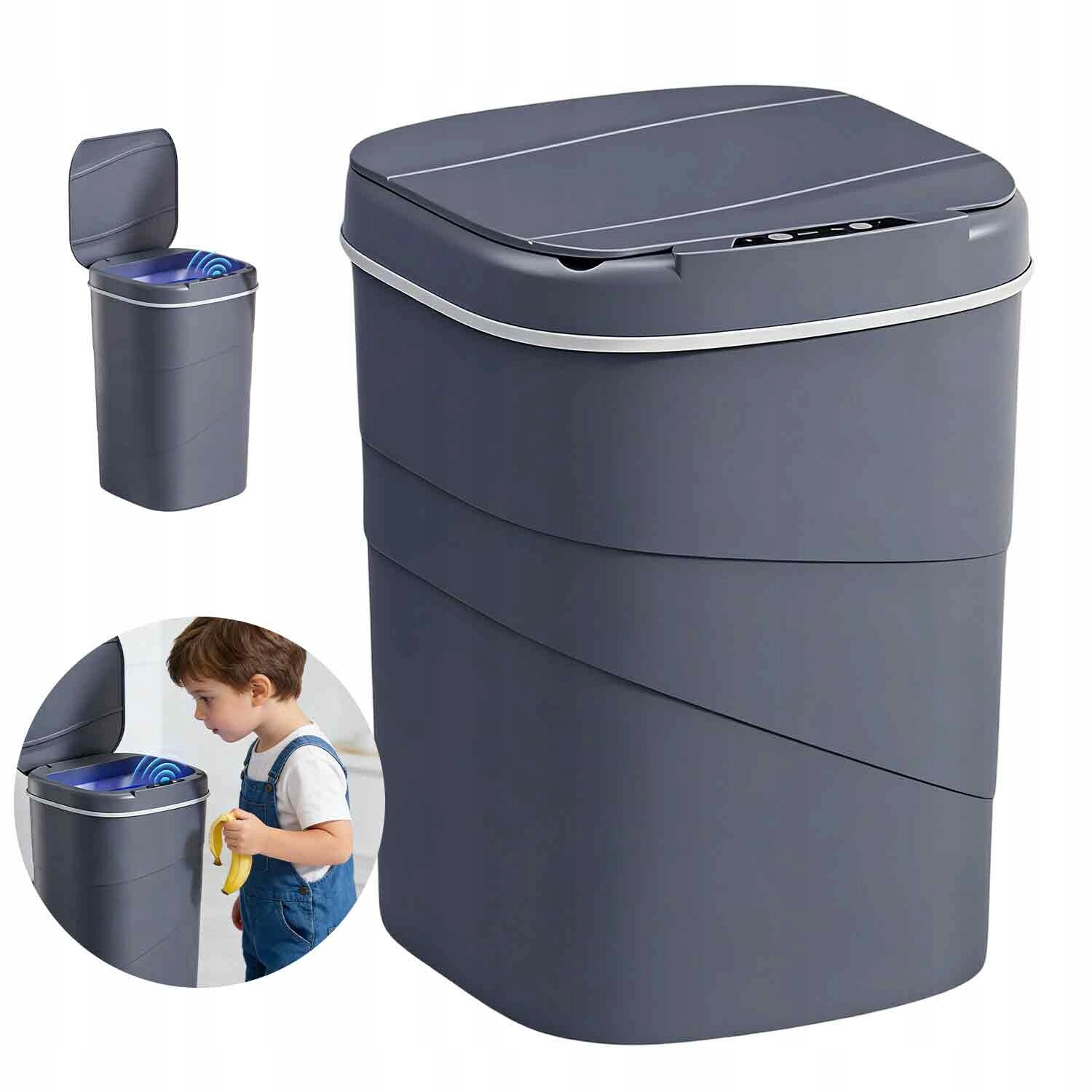 odpadkový koš do kuchyně s bezdotykovým senzorem 17 l s upevněním na sáček