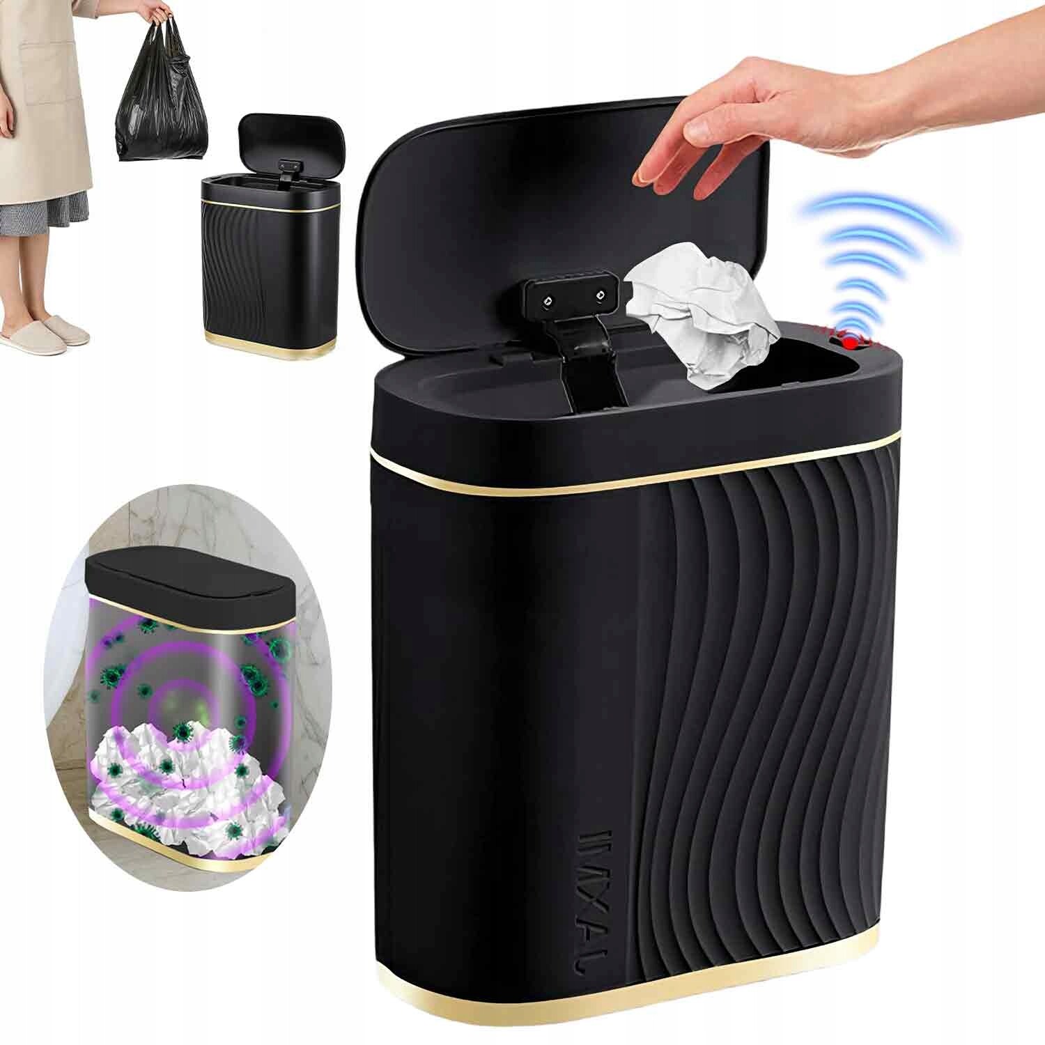 odpadkový koš s pohybovým senzorem 8 l do malé koupelny a kuchyně, tichý