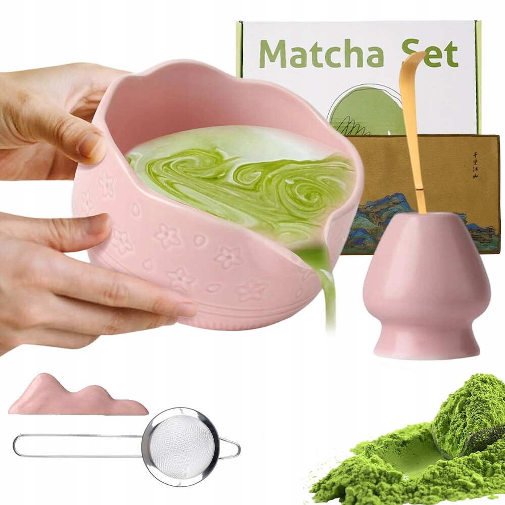 7DÍLNÁ Dárková Sada Na Čaj Matcha S Metlou A Lžičkou