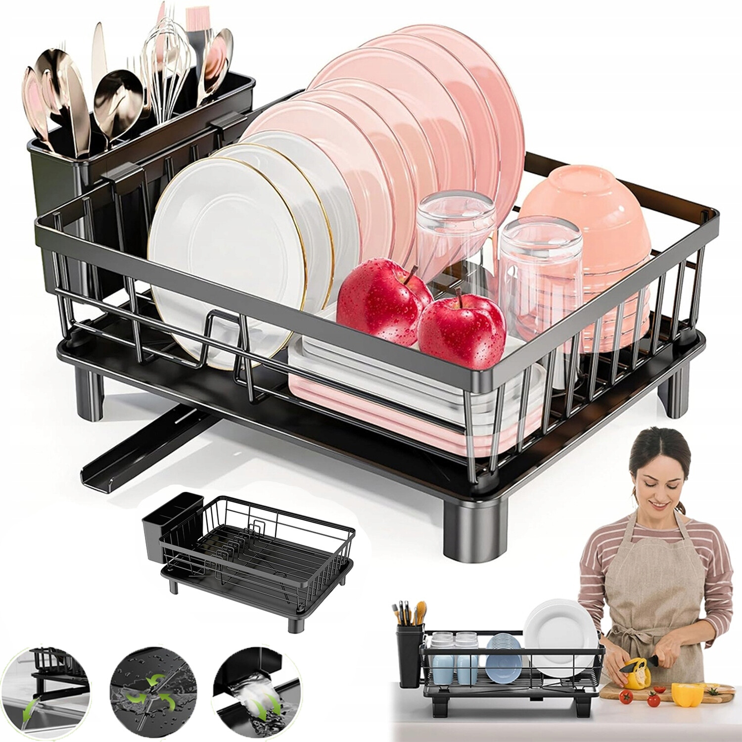 Kompatibilní sušička na hrnky a hrnce – organizace prostoru