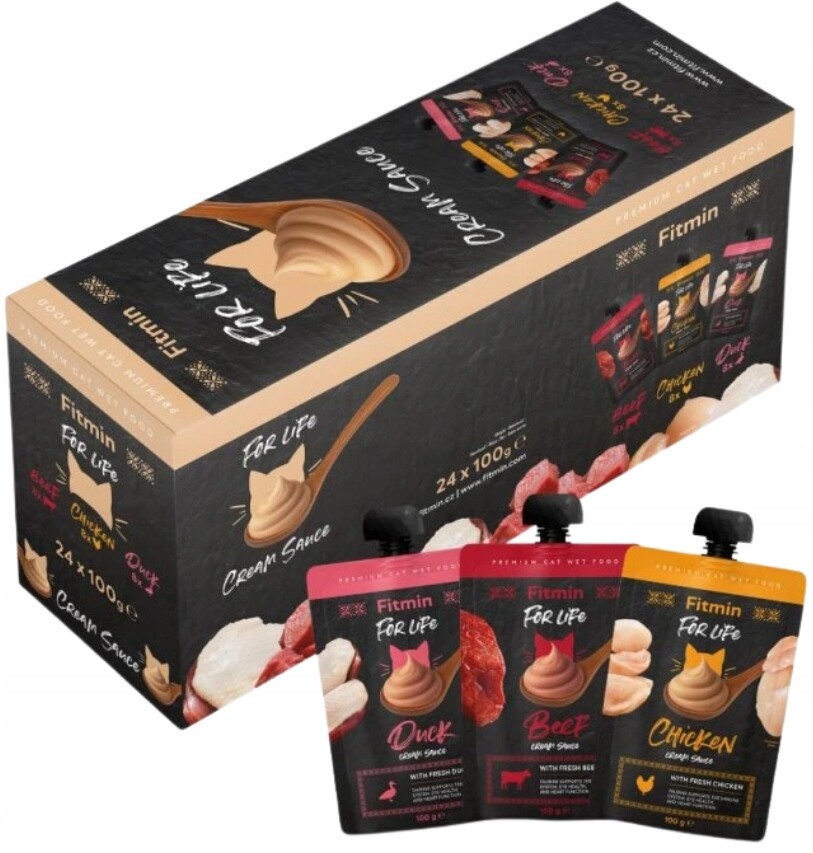 Fitmin Cat For Life Cream Sauce mokré krmivo pro kočky krémové MIX 24x100 g