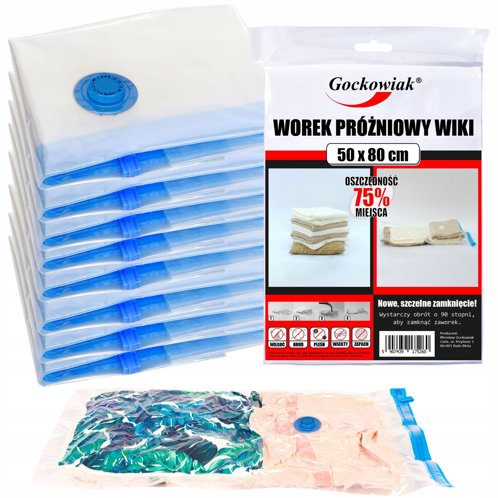 Vakuový Pytel Na Oblečení Povlečení Oblečení Organizér Pouzdro 50X80 CM