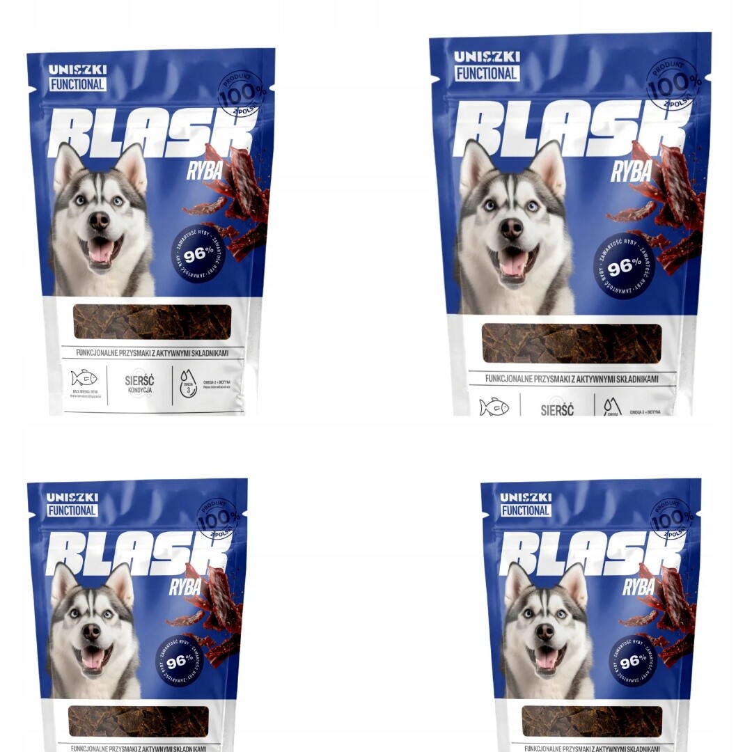 Pamlsek pro psa Uniszki kousky Ryba Lesk na srst a kůži. 4x90 g