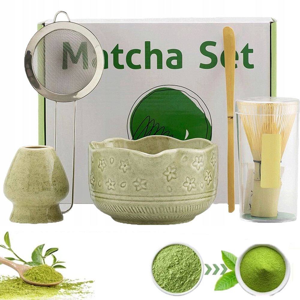 Profesionální Sada Matcha Keramika Bambus Zelená Pro Milovníky Čaje