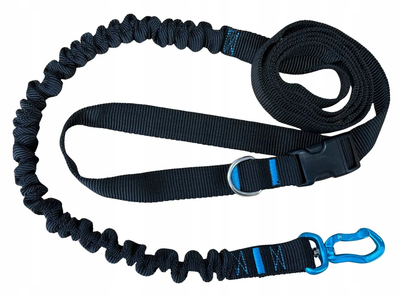 Vodítko s tlumičem 380 cm Černá Nastavitelná Sportovní 400 kg HandsFree