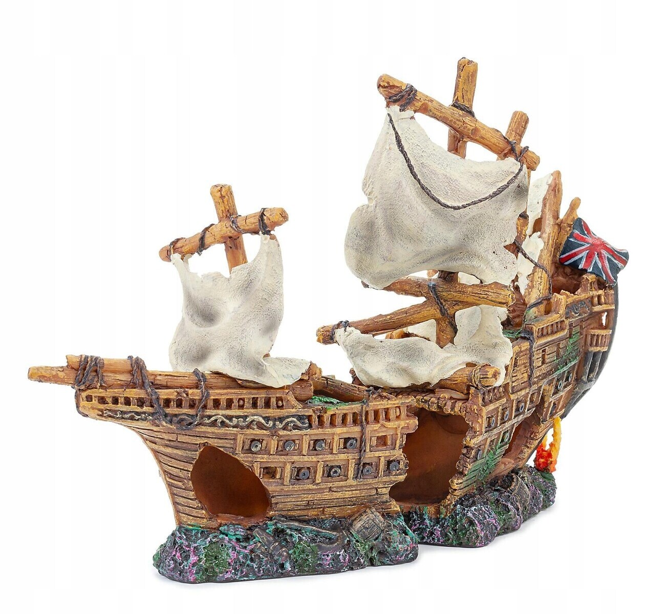 Ozdoba Do Akvária Dekorace Loď Vrak Impregnovaná Bezpečná 25 CM