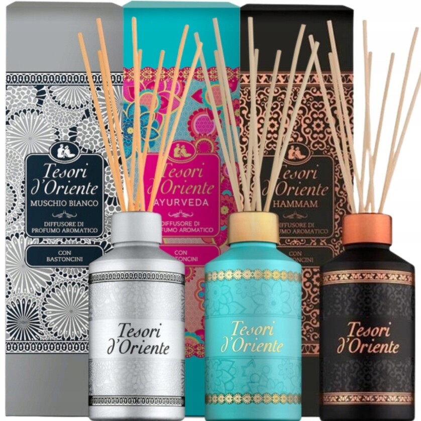 Set 3x MIX Tesori vonné tyčinky Ayurveda, Bianco, Hammam 3x200 ml