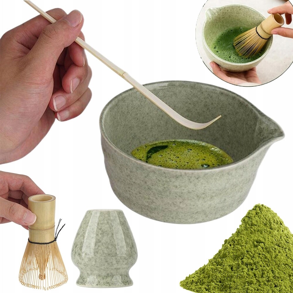 Japonský Čajový Set Matcha: Bambusová Šlehací Metla, Mísa, Lžíce