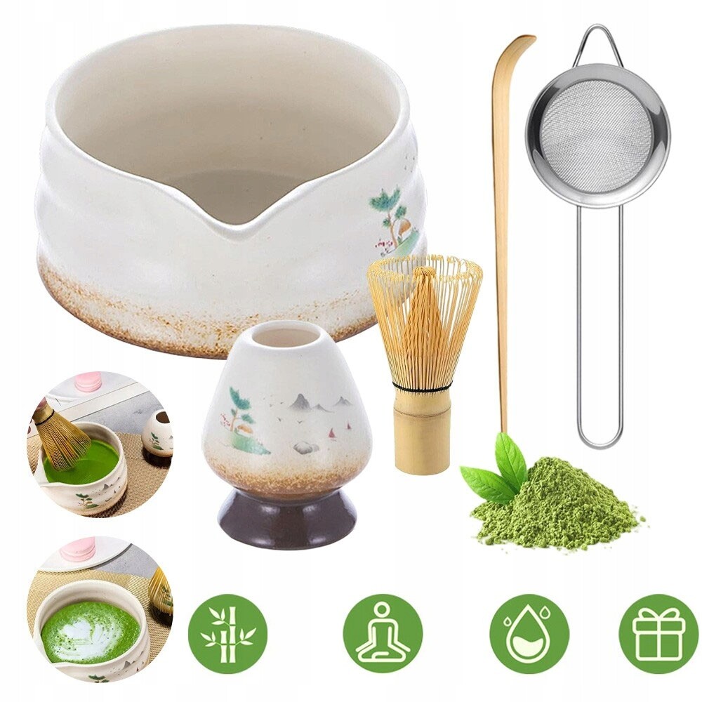 Tradiční Čajový Set Matcha 5KS Bambusová Šlehací Metla
