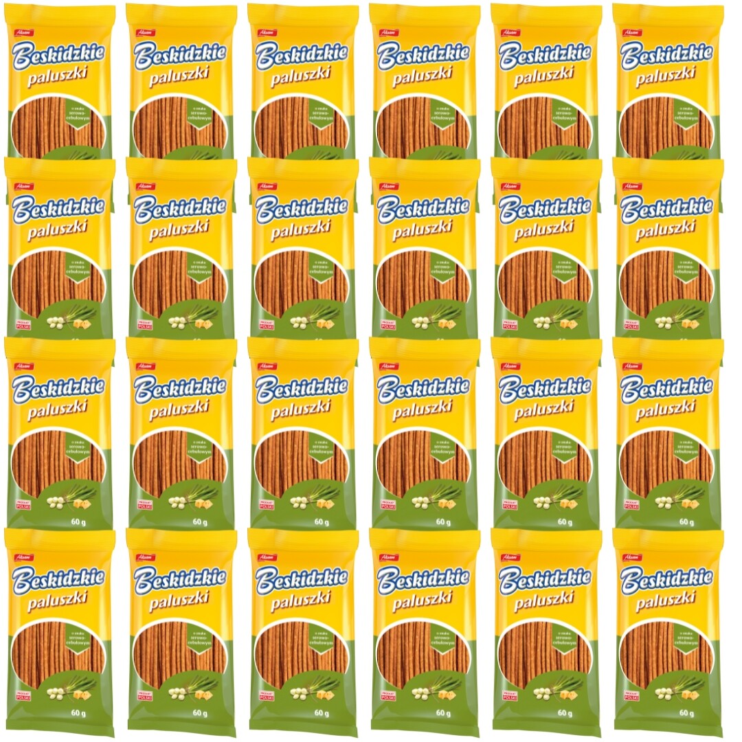 Beskidzkie Tyčinky s příchutí sýra a cibulky 60 g x 24 kusů