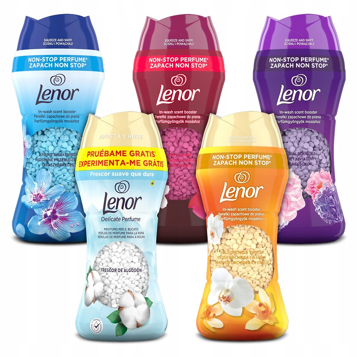 Sada Lenor Perličky na praní tkanin MIX vůní 5 x 195 g