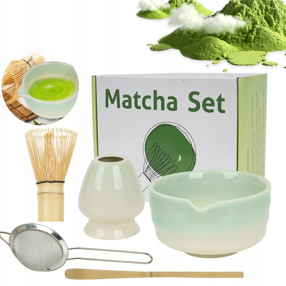 Čajová Sada Matcha 5KS Keramika Gradient Bambusové Doplňky