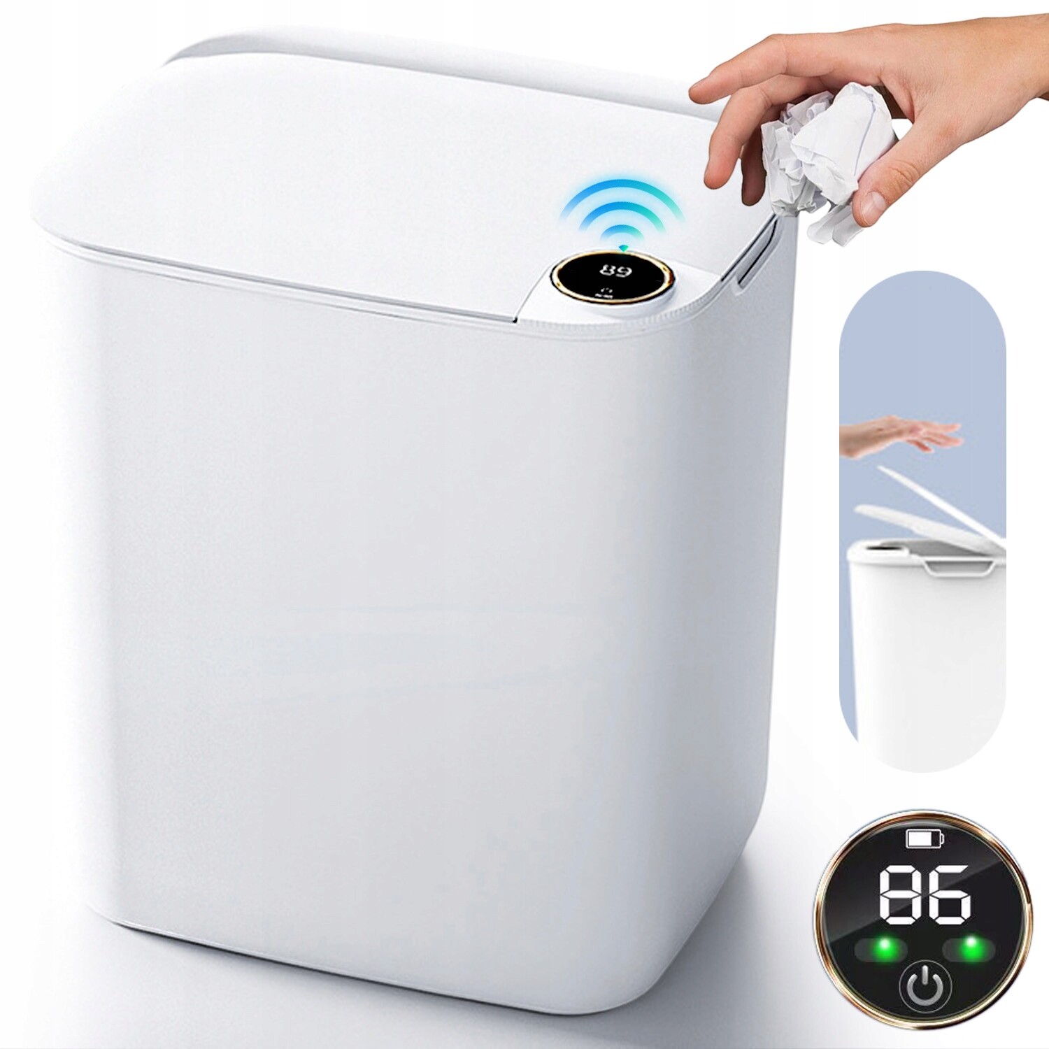 Velký automatický Odpadkový Koš s bezdotykovým a nožním otevíráním 18 l