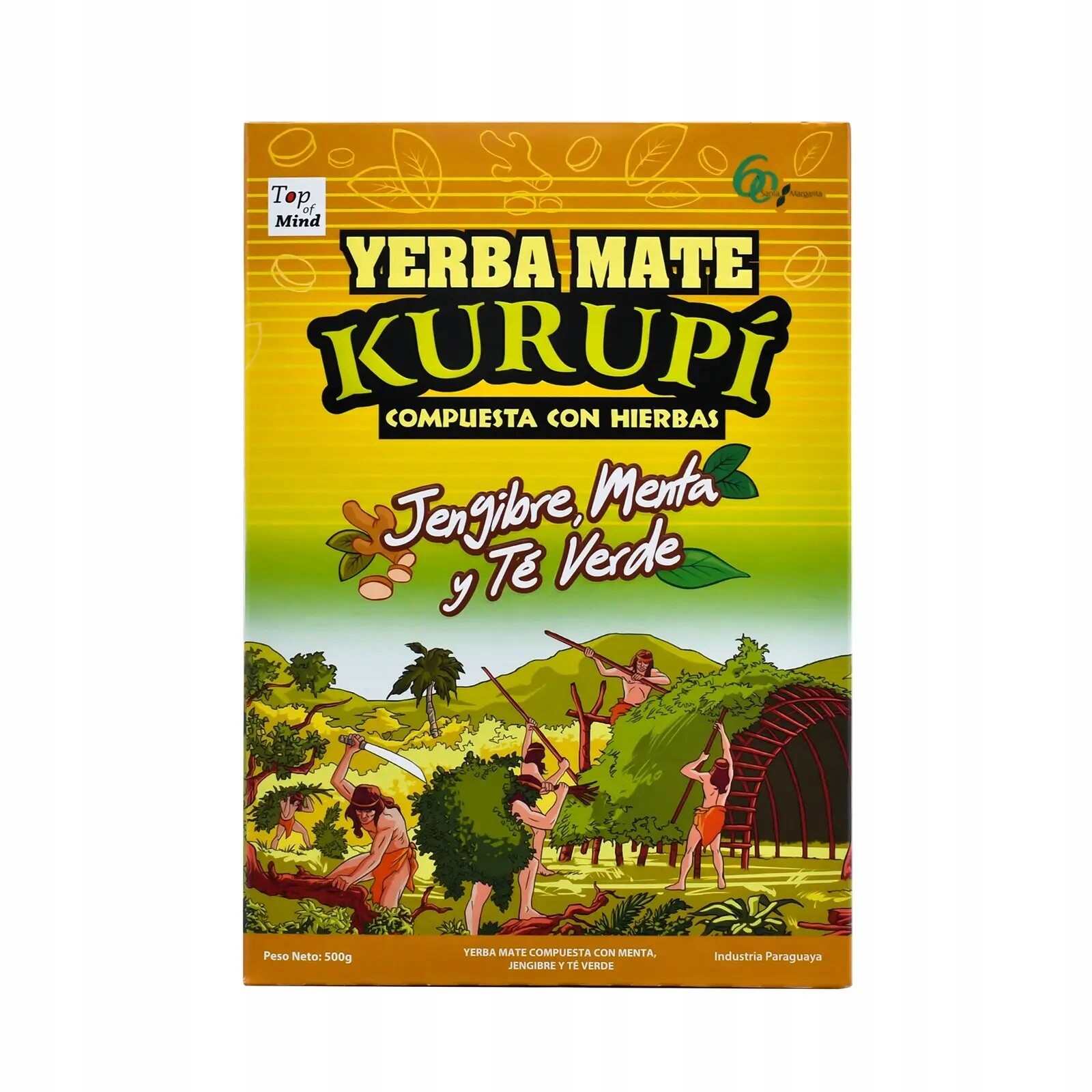 Yerba Mate Kurupi Jengibre Menta y Te Verde 0,5 kg