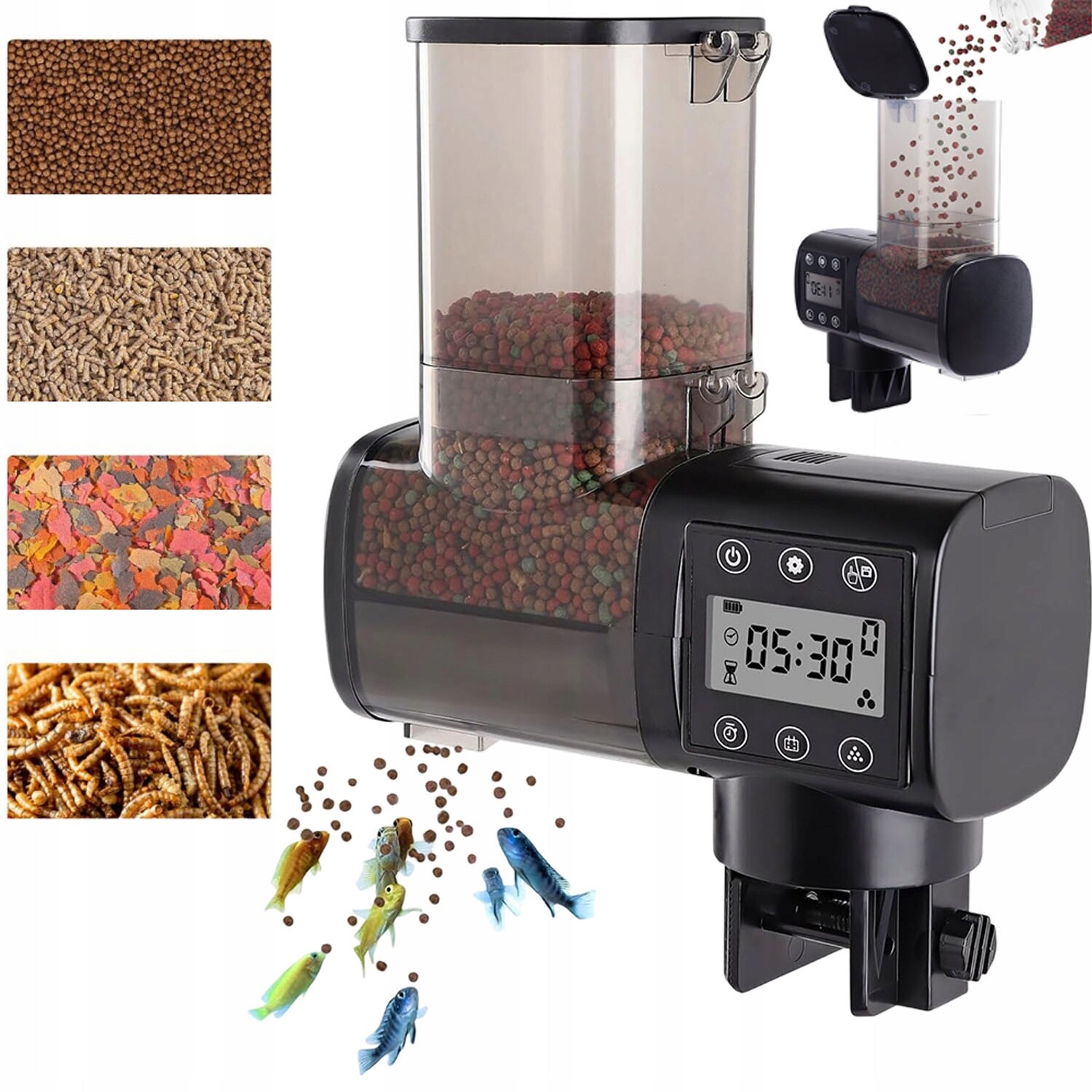 Automatický Akvarijní Krmítko Dávkovač Do Akvária Pro Ryby 500 ML