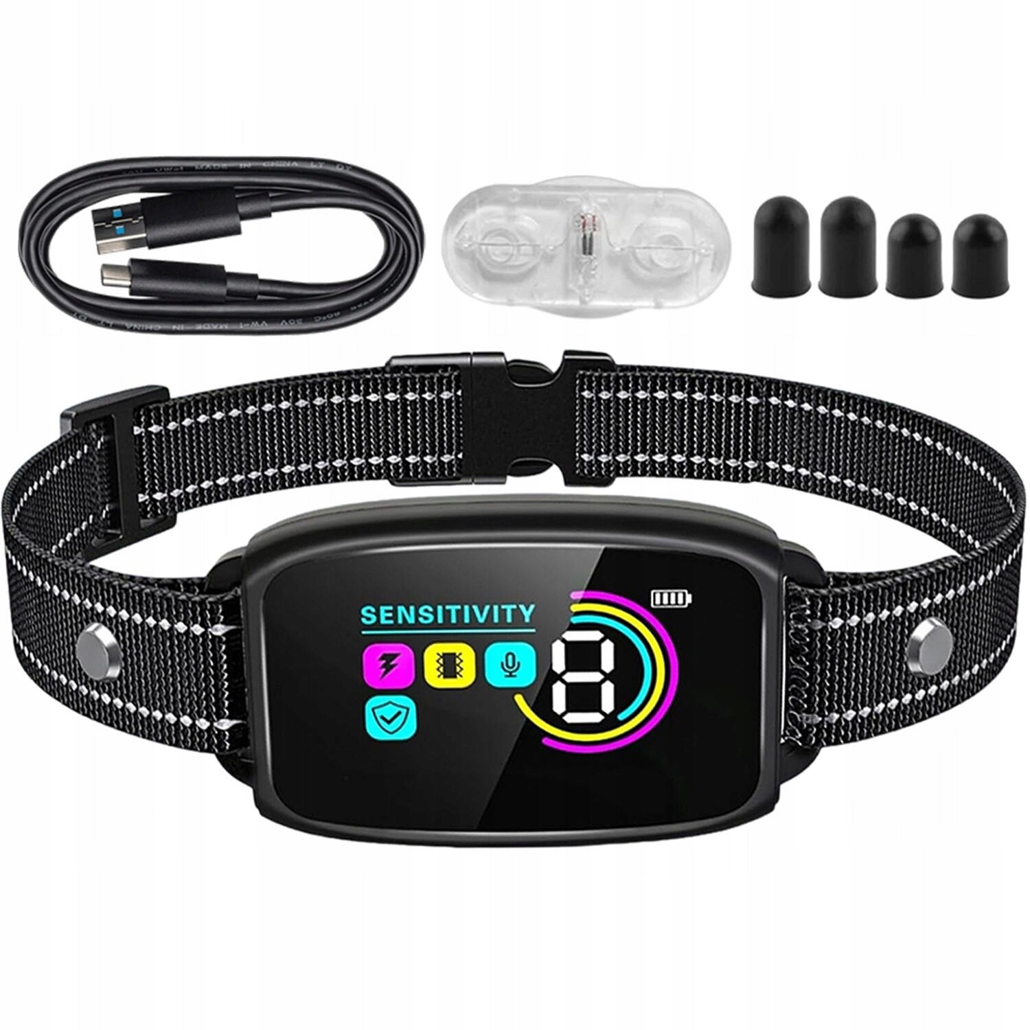 Elektrický protištěkací obojek pro psa Utišující R. Univerzální Ip67 Led