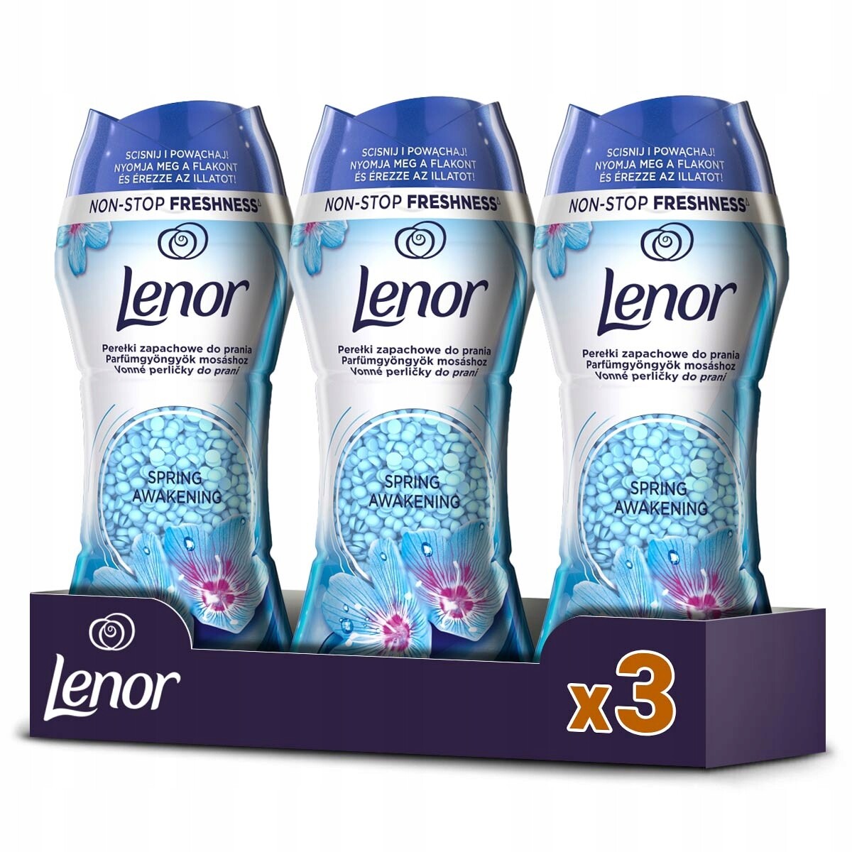 Sada Lenor Italské vonné perličky pro praní Spring Awakening 3x195 g