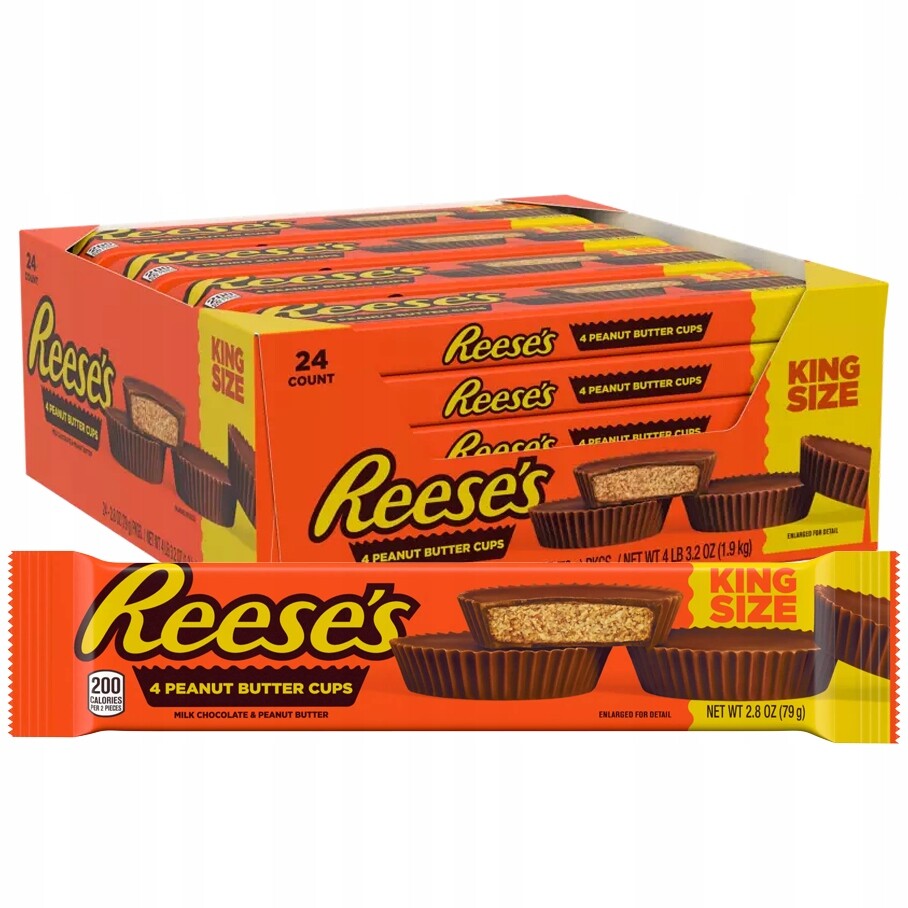 Čokoládové Čokoláda Ořechové máslo Reese's 4 Peanut Butter Cups 79 g 24 ks