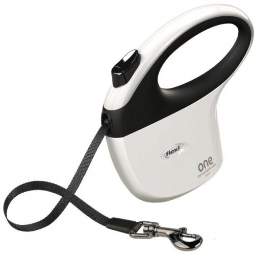 Vodítko Flexi One for All bílá/černá S páska 5 m
