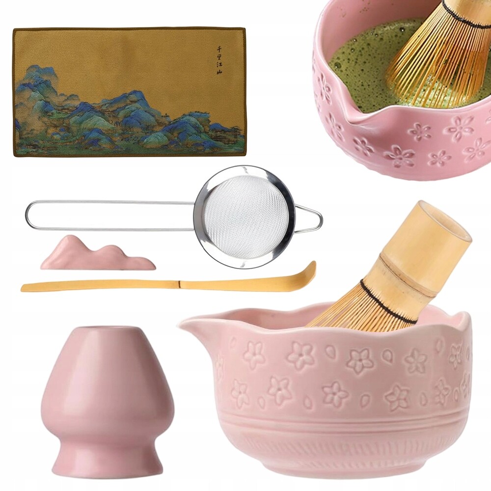 Sada Metliček Štětec Na Čaj Matcha-vynikající Milovníci Matchy-růžová