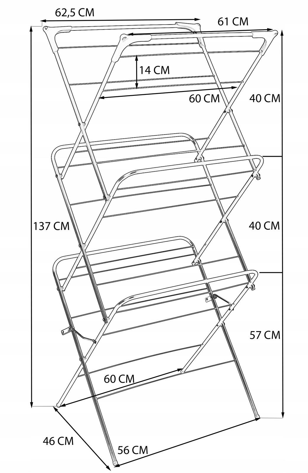 Sušák Na Prádlo Stojící Aral Černá Skládací Horizontální Loft Na Prádlo