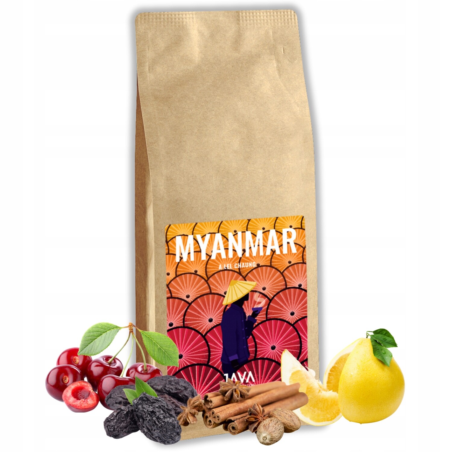 Káva zrnková Myanmar A Lel Chaung 1 kg světle pražená Arabica pod přeliv