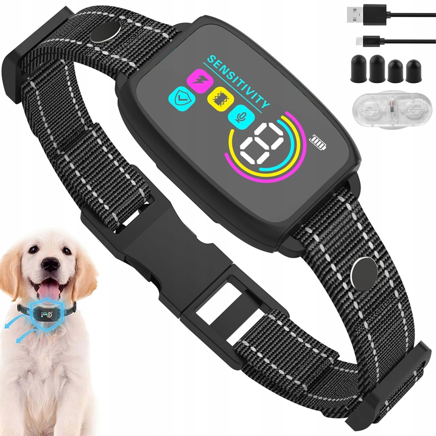 Elektrický protištěkací obojek Inteligentní utišující obojek Voděodolný