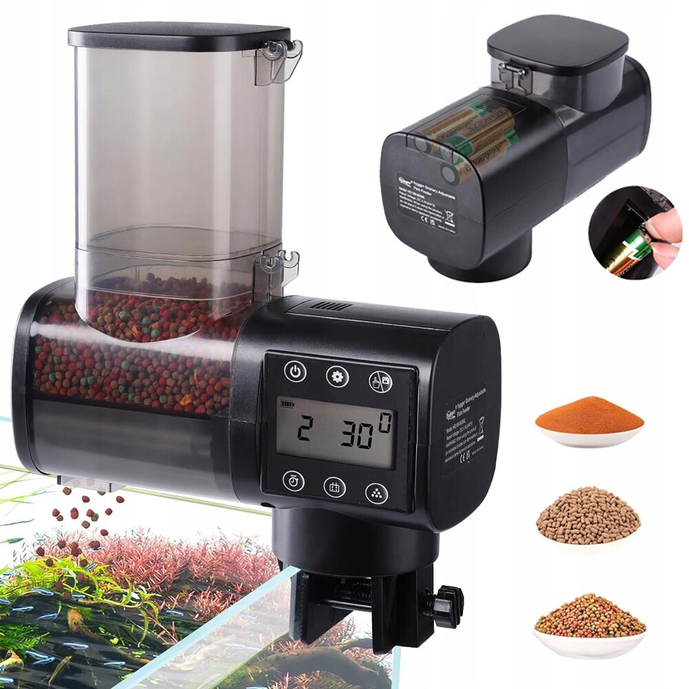 Automatické krmítko 500 ml s baterií Aa pro ryby s přesným dávkováním