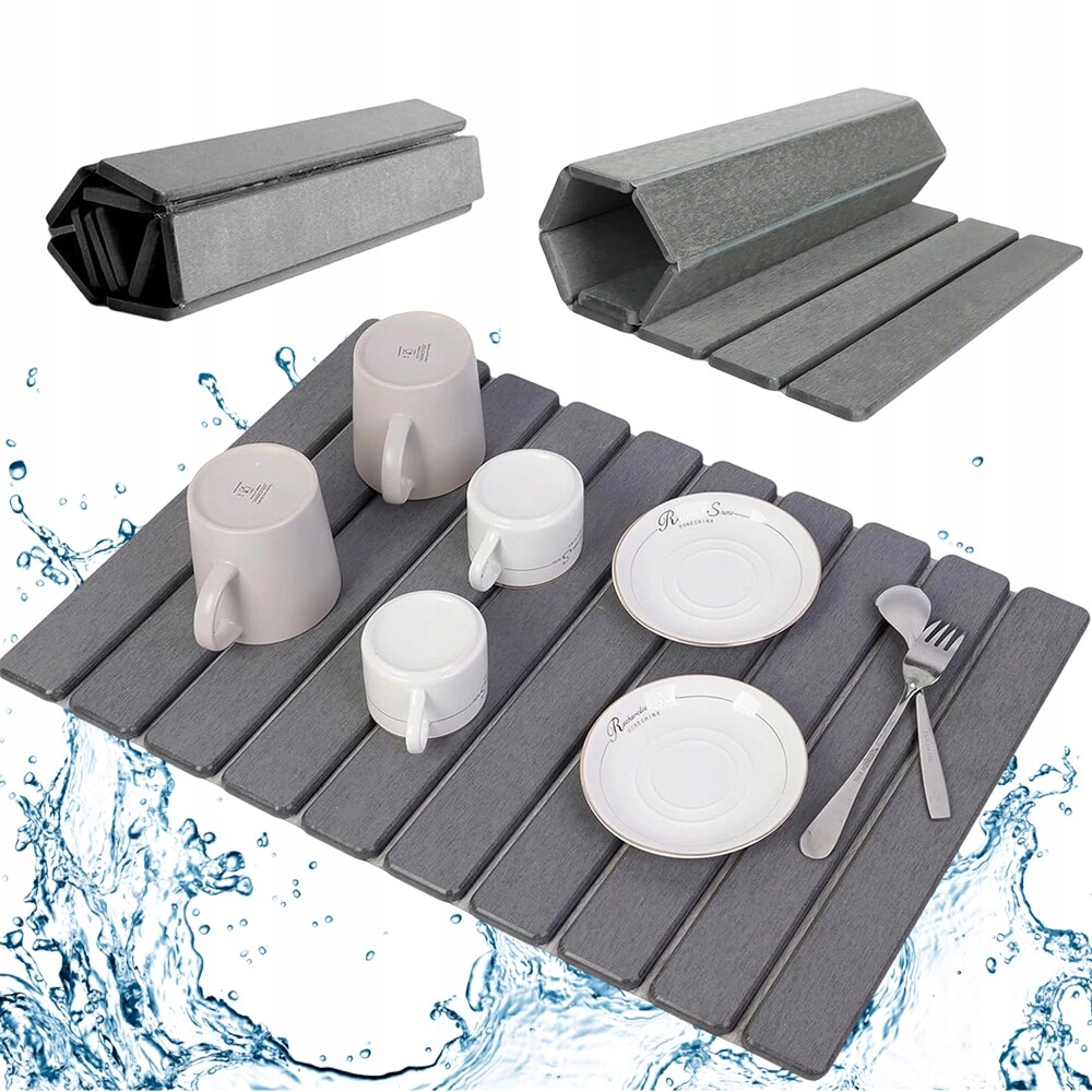 křemelina podložka 60x40 cm šedá pro misky na talíře a hrnky