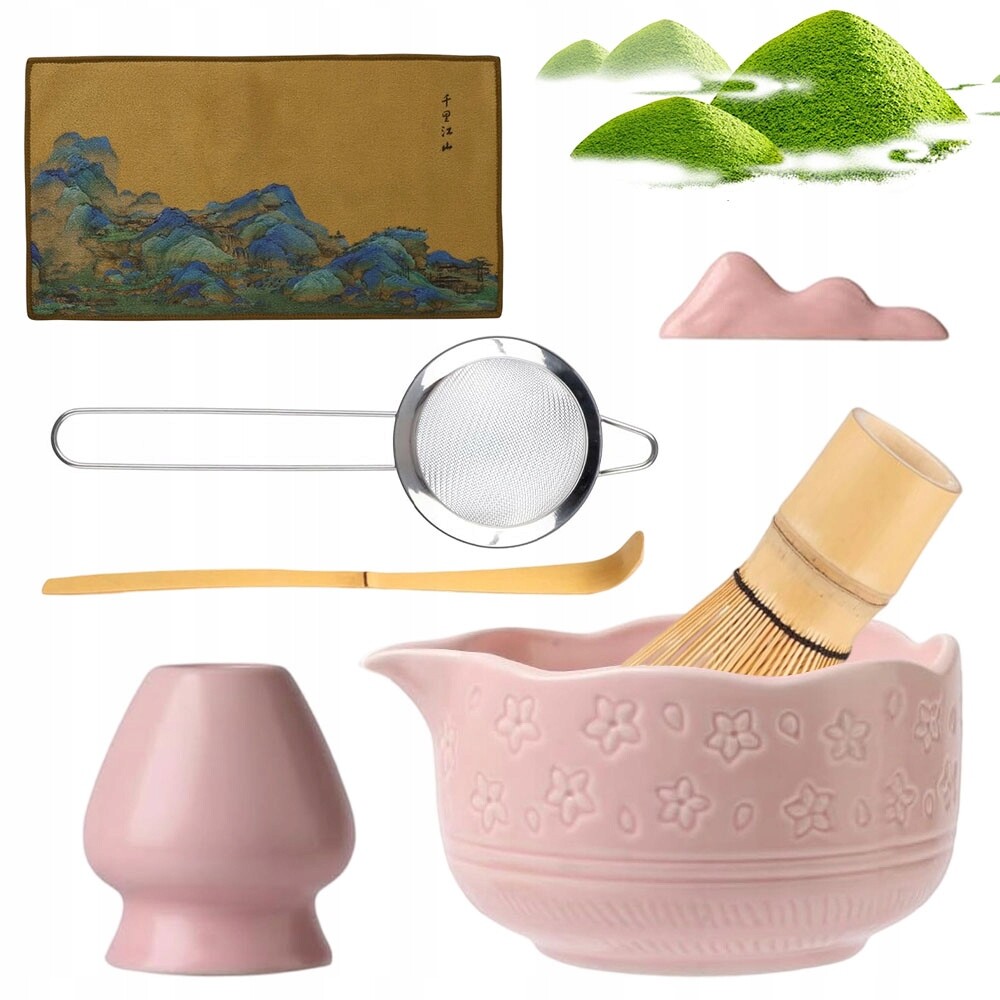 Sada Na Čaj Matcha Dárková 7 Ks S Podstavcem, Kuchyňská Utěrka