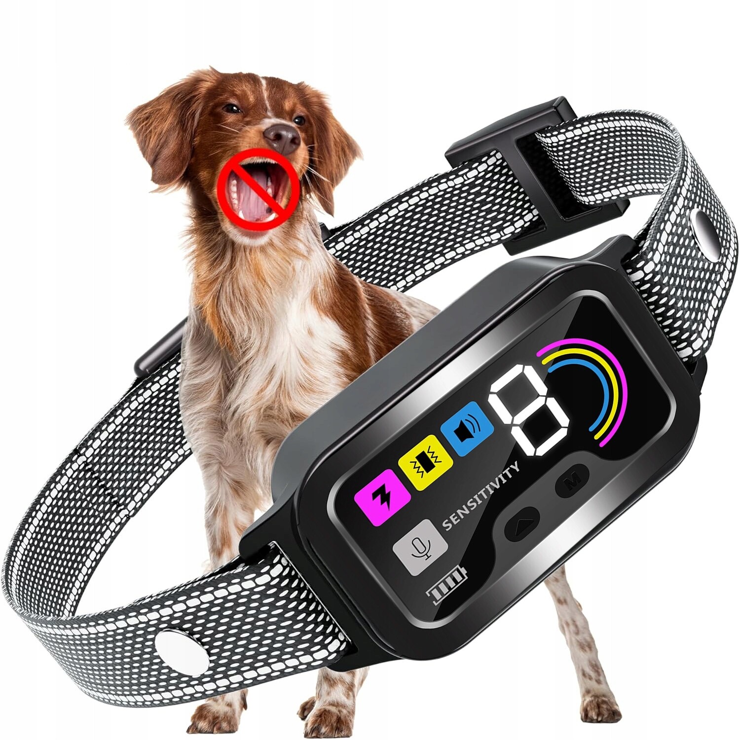 Automatický Protištěkací Obojek S Displejem A 8 Úrovněmi Citlivosti IP67