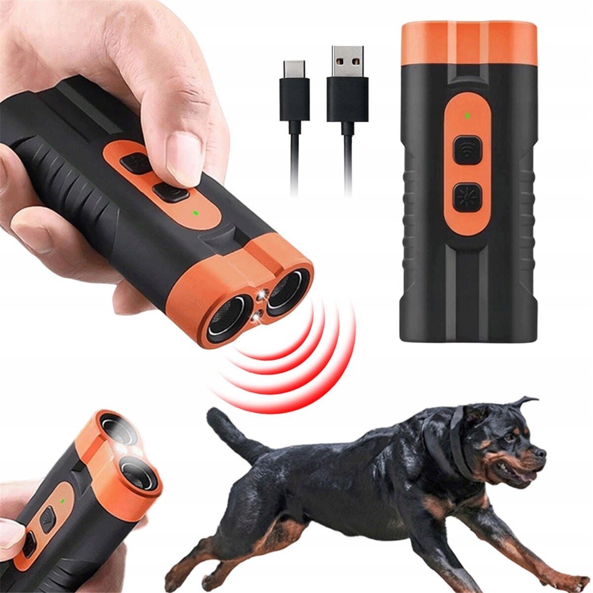 15-40KHZ Ultrazvukový Anti-štěkací Trenér S Led Pro Procházky