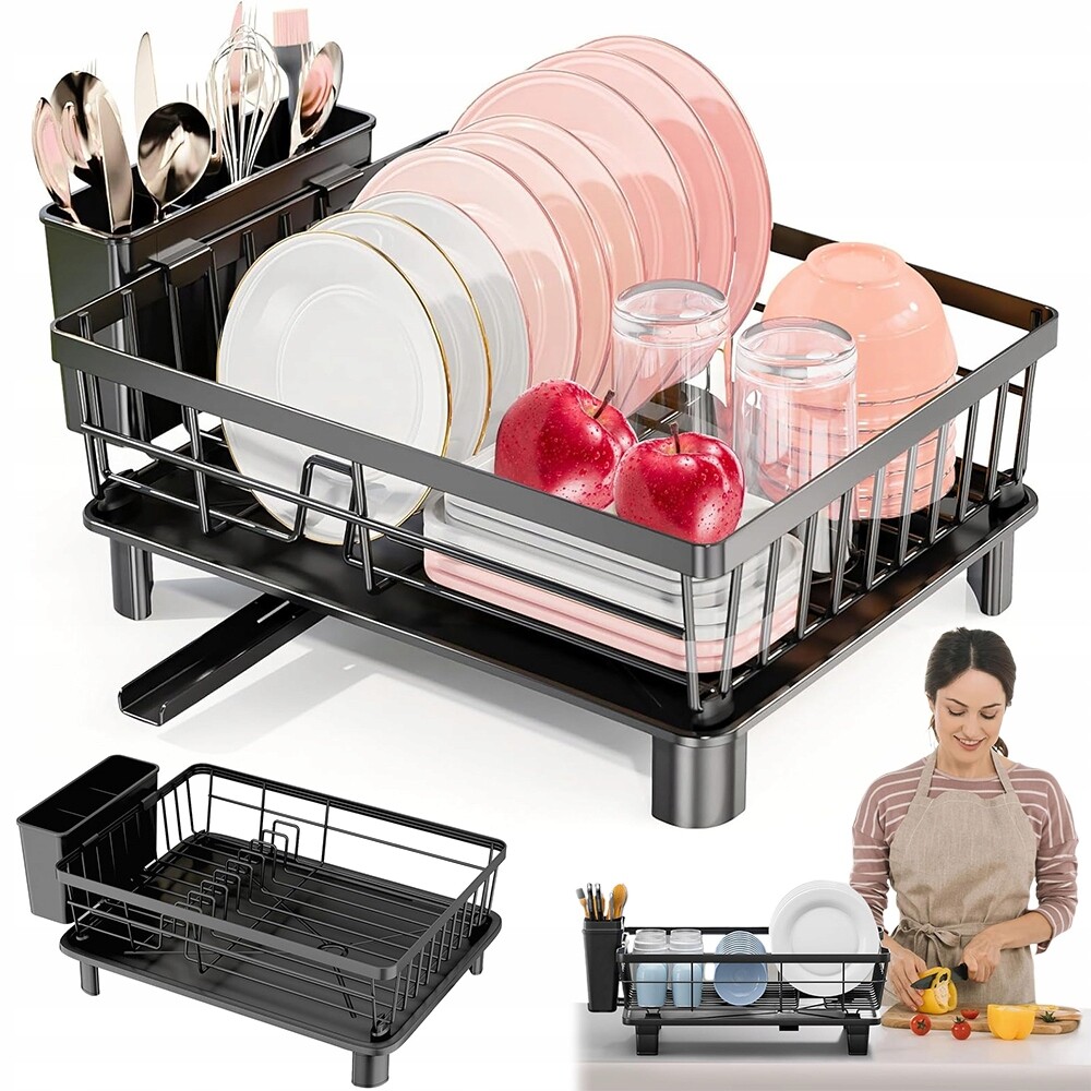 Kuchyňský Organizér S Odtokem A Pohyblivou Přihrádkou Na Nádobí Bedee