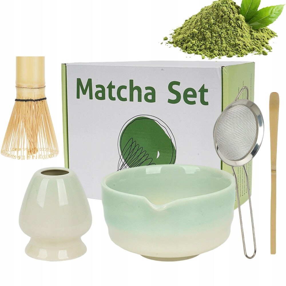 Elegantní sada Matcha Gradient zelená s příslušenstvím, ideální jako Dárek