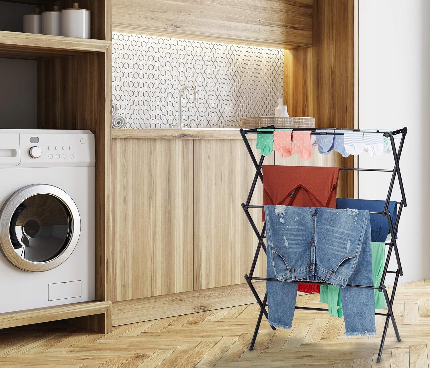 Sušák Na Prádlo Vertikální Hestia Stojící Skládací Věž Na Prádlo