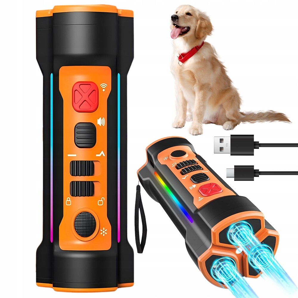 Ultrazvukový Antištěkač 25 Khz, Dosah 16 M, Svítilna, Powerbanka 2000 Mah