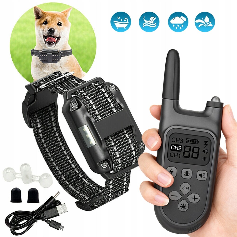 Elektrický Výcvikový Obojek Pro Psa, Voděodolný, 800 M, Voděodolný, Výcvikový Obojek