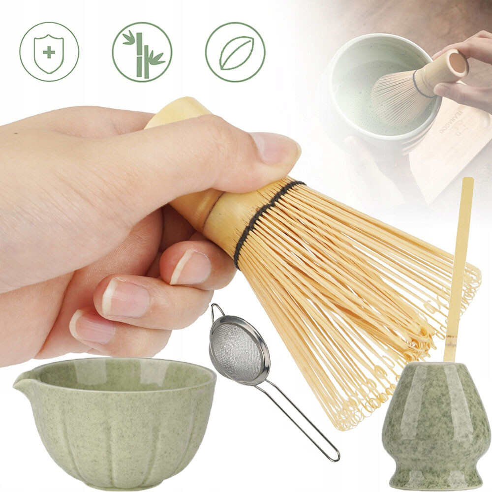 Čajová Sada Matcha 5 Ks Misek S Mixérem A Sítkem, Přírodní Dárek