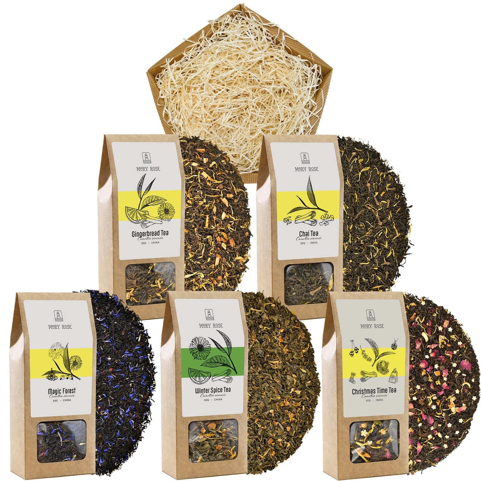 Dárková Sada čajů Mary Rose Různé příchutě 5x50 g