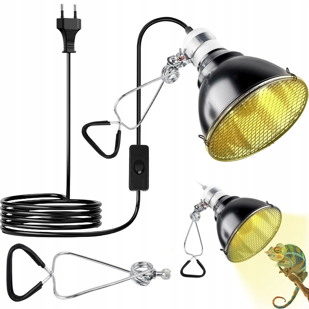 Hliníková 360° Terarijní Lampa S Infračerveným Světlem Pro Plazy